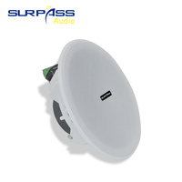 Haut-parleur de plafond sans fil BT615 intégré pour musique d'ambiance commerciale, haut-parleur de plafond à son surround