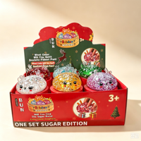 RXS Halloween Maltose Dumpling Squishy Toy 2.5 Inch Maltose Snowflake Sequin Glitter Elk Slow Rebound Toy Fidget Toy 74