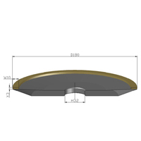 12A2/45 °   Disque de meulage frontal LD 180X32X10X3 32 pour usinage du bois, grain 240 #    400 #   Graine de 3 mm d'épaisseur