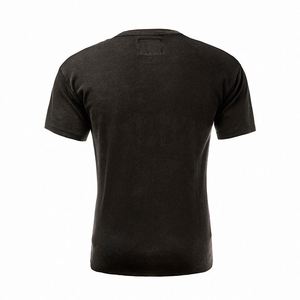 T-shirt de sport moulant à manches courtes pour homme, séchage rapide, haute élasticité, noir et bleu, pour la course, le fitness et le basketball - Product Image 2
