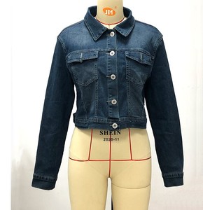 RNSHANGER Manteaux en denim délavé Veste en jean boutonnée pour femmes Vestes en jean boutonnées d'automne Vêtements d'extérieur basiques à manches longues pour femmes - Product Image 6