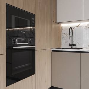 Gabinetes <span class=keywords><strong>de</strong></span> <span class=keywords><strong>Cocina</strong></span> Modernos Comerciales Blancos <span class=keywords><strong>de</strong></span> Melamina con Acabado Marrón Brillante, Organizador <span class=keywords><strong>de</strong></span> Isla <span class=keywords><strong>de</strong></span> <span class=keywords><strong>Cocina</strong></span> - Product Image 4