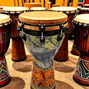 Djembe africain 8 pouces en noyer, tambour à main professionnel AFD-8 pour l'enseignement en classe et en ensemble dans les écoles de musique - Product Image 1