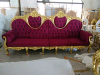 Fauteuil Trône Royal Moderne en Cuir Canapé Deux Places pour Mariés Événements de Mariage Vente Chaude pour Banquet Hôtel Fête