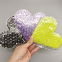 Sacs en mousse PVC réutilisables personnalisables avec fermeture éclair, transparents, ronds, jaunes, en forme de cœur, pour maquillage, bijoux, emballage antichoc