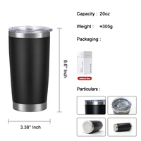 Gobelet isotherme personnalisé de 20 oz à double paroi, en acier inoxydable, avec revêtement en poudre, pour café, voyage, avec couvercle