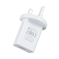 Adaptateur secteur USB Royaume-Uni 5V 1A 2A pour téléphone portable, certifié CE UKCA, prix de gros, stock disponible
