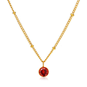 G2631 Venta al por mayor Collier Acier Inoxydable Bijoux Acero inoxidable 18K Chapado en oro Cristal Piedra DE NACIMIENTO Collares de piedra de nacimiento Joyería - Product Image 5