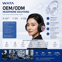 Casque audio sans fil supra-auriculaire WATA OEM ODM avec ANC, lumière d'ambiance LED, commande tactile et logo personnalisé