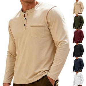 Camiseta Henley de Manga Larga para Hombre Df 16, Blanca, de Poliéster, Informal, Deportiva, con Cuello Alto y Bolsillo - Product Image 3