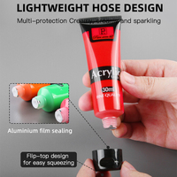 Peintures acryliques fluorescentes métalliques Macaron Panwenbo personnalisées pour artistes professionnels, 4 styles, 6 couleurs, 30 ml, ensemble de peintures