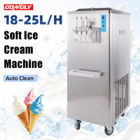 Machine à crème glacée molle automatique en acier inoxydable à double congélateur autonettoyant OEM ODM avec 3 buses