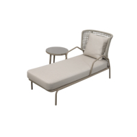 ngues de luxe en aluminium pour extérieur et patio gris Chaises longues Mobilier Plage extérieure Piscine Chaise longue en corde