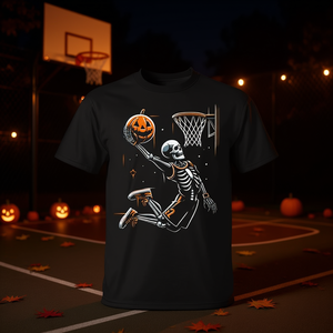T-shirt de basket-balliste squelette, impression numérique, costume d'Halloween pour garçons, style sportif - Product Image 3