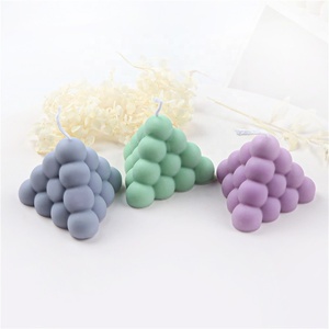 Moule à bougie en silicone à trou unique pour la décoration de la maison, 1/2/3 pièces, cube circulaire aromatique, pyramide, moule à cire d'injection - Product Image 4