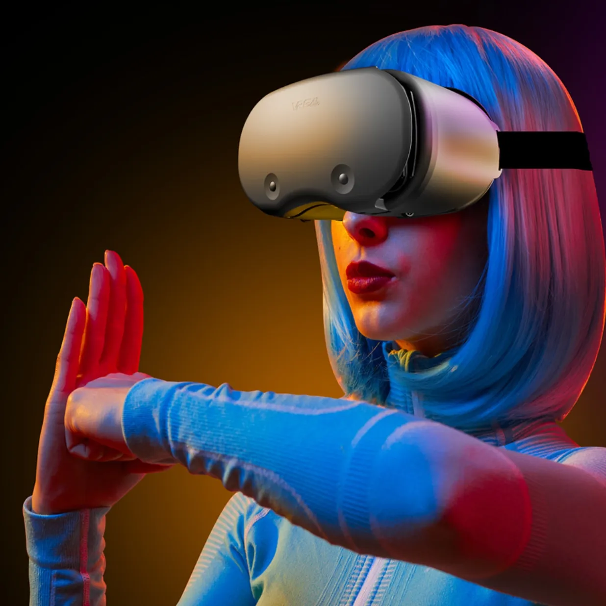 VR แว่นตาเสมือน VRGpro X7 โทรศัพท์มือถือแสงสีฟ้าป้องกันดวงตาหมวกกันน็อคเสมือนจริง 3D กระจกวิเศษ
