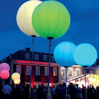 Globo publicitario de tela Oxford inflable LED hermético personalizado, modelo de escenario en trípode para eventos al aire libre, publicidad de marca