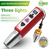 Lampe torche d'inspection en alliage d'aluminium rechargeable Type-C 5W XPG à lumière blanche et jaune pour l'identification des pierres précieuses de jade JY39X-3