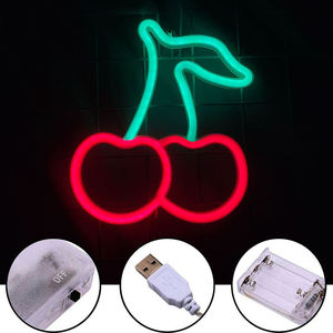 Cerise Rechargeable par USB pour chambre de bébé, cadeau de fête pour enfants, lumière suspendue, décoration murale, mignon, cerises, <span class=keywords><strong>led</strong></span>, signe néon, luz de ip néon - Product Image 4