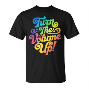 Camiseta Turn The Volume Up con estampado de arcoíris, unisex, talla para adultos S M L XL XXL - Product Image 2