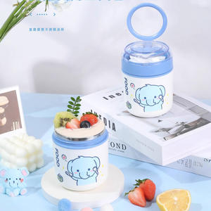 Cartoon Stainless Steel Insulated <b>Soup</b> <b>Cup</b> 304 Vacuum Flask For Travel Breakfast Milk Oatmeal Adults Round Design - Product Image 1