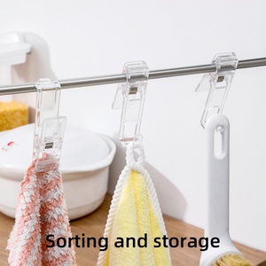 Multifunctional Plastic <b>Clip</b> Hangers Wall-Mounted Coat <b>Hooks</b> & Rails for Cloths - Product Image 3