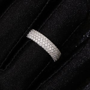 Anillo cubano de 4 filas al por mayor con diamantes de moissanita VVS, certificado GRA, pasa el probador de diamantes, chapado en oro, plata de ley 925, estilo hip hop. - Product Image 5