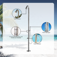 Douche extérieure autoportante en acier inoxydable BOBAO avec bec de lavage des pieds pour piscine