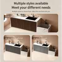 Meuble-lavabo intégré pour cour extérieure avec vasque en dalle de roche, console de lavage pour terrasse extérieure, personnalisation