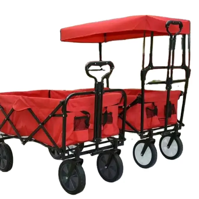 Gấp Bé Wagon Thời Tiết Bằng Chứng Bãi Biển Cắm Trại Ngoài Trời Vườn Mua Sắm Thể Thao Bé Pet Đi Bộ Xe Đẩy Canopy Wagon