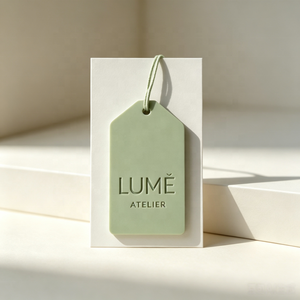 Etiquetas Colgantes Personalizadas Reciclables para Prendas, con Estampado en Relieve Negro y Dorado, Ecológicas y Sostenibles, para la Marca de Trajes - Product Image 1