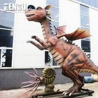 Modèle Dragon Animatronique d'Intérieur Dragon Robotique en Silicone Artificiel pour École, Garderie, Centre Commercial, Parc Aventure, Aéroport, Métal
