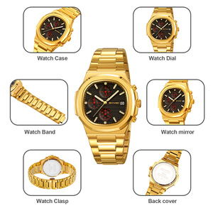 Men's round chronograph <b>watch</b> Luxury stainless steel wristwatch 30M waterproof quartz <b>watch</b> - Product Image 2