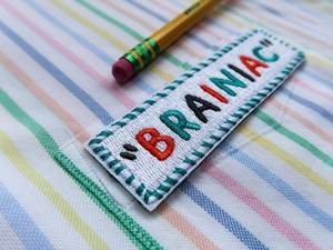 Brainiac 100% pieno ricamo Patch di ferro personalizzato su Patch ricamate - Product Image 4