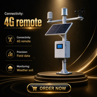 Station intégrée de surveillance météorologique et d'humidité du sol, système de surveillance météorologique agricole, transmission de données à distance 4G