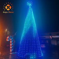 Sapin de Noël géant LED ANPU 4M pour décoration extérieure avec éclairage RGB multicolore, étanche IP44, à intensité variable