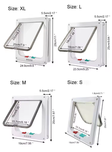 Porte extérieure résistante aux intempéries <span class=keywords><strong>pour</strong></span> chiot nouvelle porte à rabat <span class=keywords><strong>pour</strong></span> chat verrouillable à 4 voies <span class=keywords><strong>pour</strong></span> porte intérieure - Product Image 2