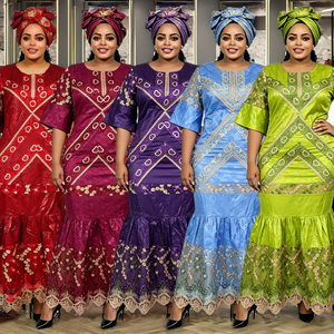 African Embroidery Patchwork Digital Print Middle East <b>Plus</b> <b>Size</b> Dashiki <b>Dress</b> Abaya Women Robe Scarf Polyester Breathable - Product Image 2