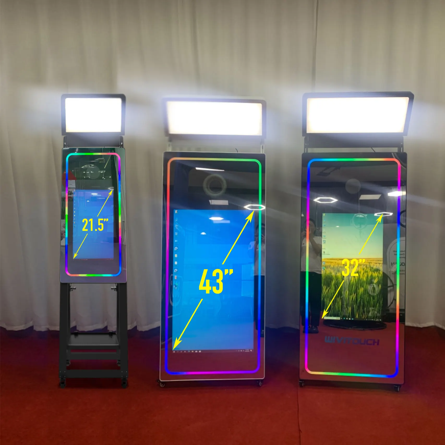 Machine de cabine de miroir de photo de selfie interactive magique de 65 pouces pour la fête ou le mariage