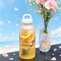 Bouteille d'eau en verre vide personnalisable avec logo, 500 ml, en borosilicate, finition givrée, anti-fuite, avec bouchon à sangle, pour le camping, cadeau d'entreprise, hydratation