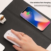 Tapis de table extra-long en PU avec chargement sans fil 15W, modèle WD56-6, étanche, impression de logo, pour le commerce extérieur (Chine)