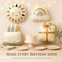 Ballons en aluminium en gros pour anniversaire, motifs dessin animé, gâteau, soleil, boîte cadeau, nuages, pour fête d'anniversaire d'enfants