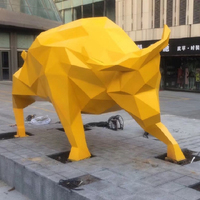Fabrieksfabrikant Zwarte Yak Koe Figuurtjes Beeld Sculptuur Op Maat Gemaakt Polyresin Beeldje voor Park Tuin Decoratie