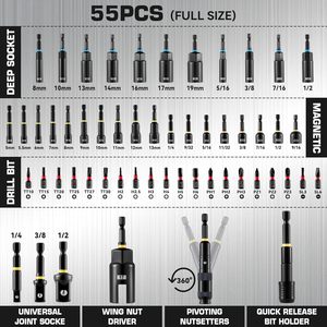 Magnetic Impact Nut Driver Set Metric Bits <b>Socket</b> Adapters Bit Holder Wing Universal <b>Sockets</b> Quick Magnetic Impact Offers Precis - Product Image 5