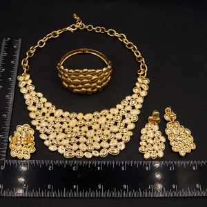 Yulaili set di gioielli in stile oro italiano di <span class=keywords><strong>alta</strong></span> qualità 4 pezzi di donne africane per festa di nozze accessori - Product Image 4
