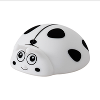 Lampe d'appoint LED créative rechargeable à changement de couleur et intensité variable, en silicone souple, veilleuse Coccinelle à sept étoiles