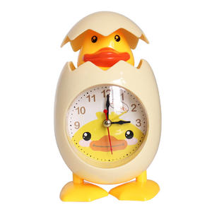 Créatif enfant Promotionnel Chevet Belle Bande Dessinée Silencieux Quartz Mouvement Canard Oeuf Forme Réveil Analogique - Product Image 1