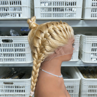 Perruques brésiliennes complètes en dentelle HD, 100 % cheveux humains vierges, blondes 613, lisses, vente en gros