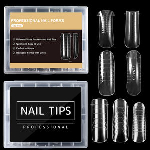 Molde Dual Reutilizable para Uñas <span class=keywords><strong>de</strong></span> Gel, Sin Soporte <span class=keywords><strong>de</strong></span> Papel, Transparente, 120 Unidades, Puntas <span class=keywords><strong>de</strong></span> Uñas <span class=keywords><strong>de</strong></span> Cristal para Extensión, Cobertura Completa, Económico - Product Image 1