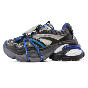 Chaussures basses en maille rétro sportives pour hommes, lacets, blanches, surdimensionnées, respirantes, imperméables, légères, antidérapantes, décontractées - Product Image 2